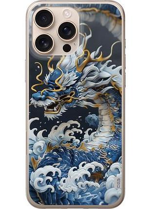 Чехол на iphone 16 pro max водяной дракон из силикона fch_0143851