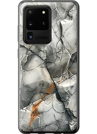 Чехол на samsung galaxy s20 ultra серый мрамор из силикона fch_0136367
