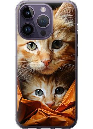 Чехол на iphone 14 pro котики 2 из силикона fch_0008297