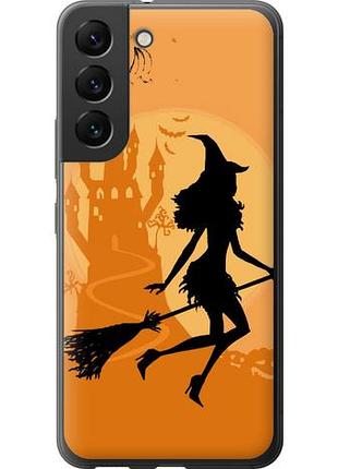Чехол на samsung galaxy s22 ведьма на метле из силикона fch_0032181