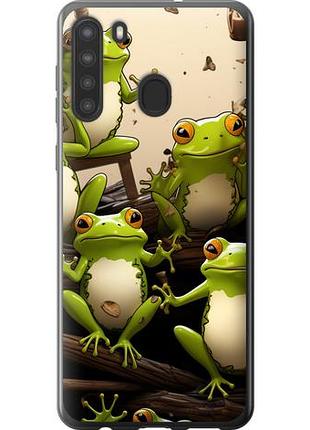 Чехол на samsung galaxy a21 жабки из силикона fch_0025945