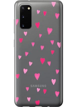 Чехол на samsung galaxy s20 сердечки 2 из силикона fch_0020015