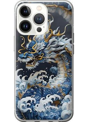 Чехол на iphone 13 pro водяной дракон из силикона fch_0140203