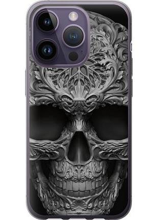 Чехол на iphone 14 pro skull-ornament из силикона fch_0016802