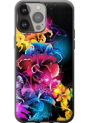 Чехол на iphone 13 pro max абстрактные цветы из силикона fch_0022737