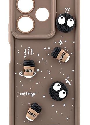 Чохол shock case 3d print для oppo a5 pro 4g/5g (cph2711,cph2695) бампер силіконовий коричневий coffe