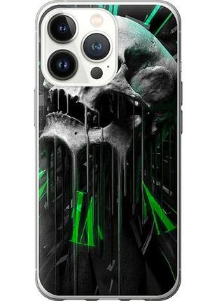 Чехол на iphone 13 pro череп-часы из силикона fch_0008166