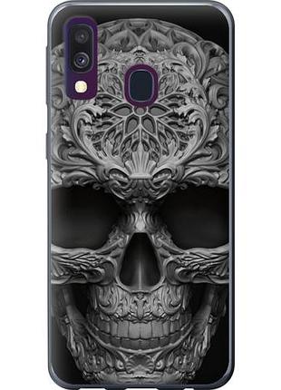 Чехол на samsung galaxy a40 2019 a405f skull-ornament из пластика fch_0016836