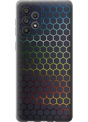 Чехол на samsung galaxy a73 a736b переливающиеся соты из силикона fch_0010184