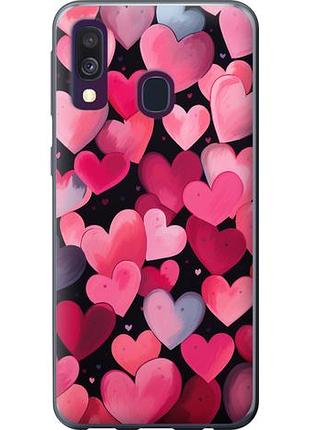 Чехол на samsung galaxy a40 2019 a405f сердечки 4 из пластика fch_0019941