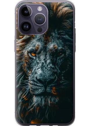 Чехол на iphone 14 pro max лев в сумерках из силикона fch_0141225