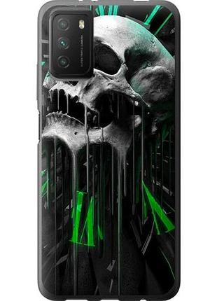 Чехол на xiaomi poco m3 череп-часы из силикона fch_0052424