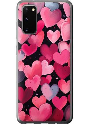 Чехол на samsung galaxy s20 сердечки 4 из пластика fch_0019930