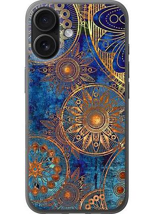 Чехол на iphone 16 золотой узор из силикона fch_0146160