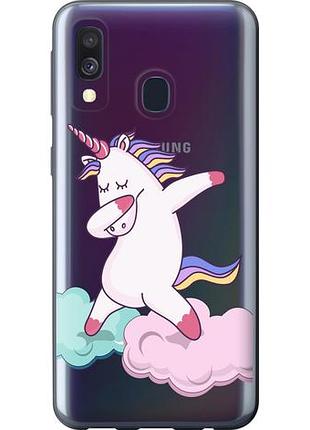 Чехол на samsung galaxy a40 2019 a405f единорог из пластика fch_0055891