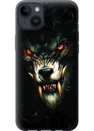 Чехол на iphone 14 plus дьявольский волк из силикона fch_0020306