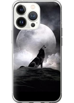 Чехол на iphone 13 pro воющий волк из силикона fch_0017076