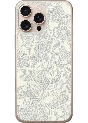 Чехол на iphone 16 pro max белое кружево из силикона fch_0143825