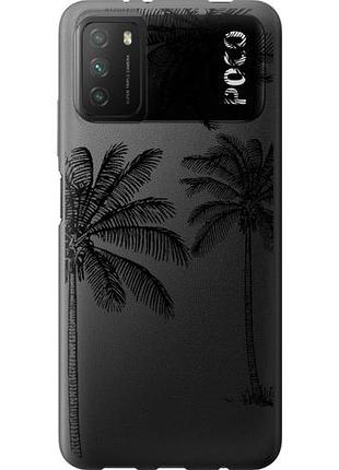 Чехол на xiaomi poco m3 пальмы1 из силикона fch_0066710