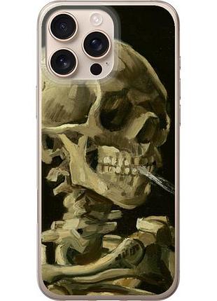 Чехол на iphone 16 pro max винсент ван гог. череп из силикона fch_0147669