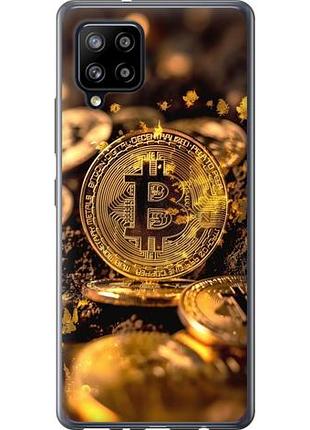 Чехол на samsung galaxy a42 a426b золотая лихорадка биткойна из пластика fch_0138488