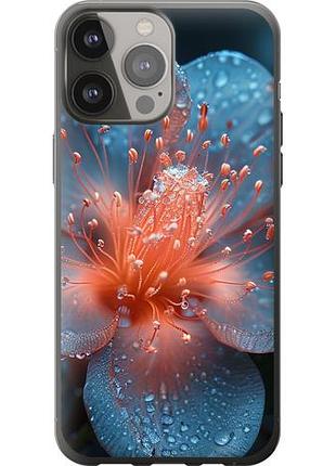 Чехол на iphone 13 pro max роса на цветке из силикона fch_0135290