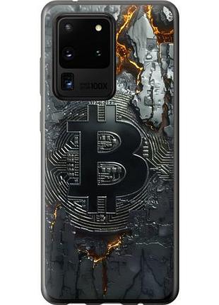 Чехол на samsung galaxy s20 ultra раскаленный биткойн из силикона fch_0138309