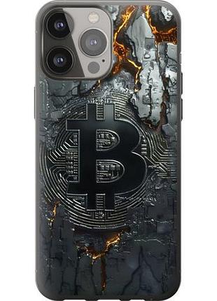 Чехол на iphone 13 pro max раскаленный биткойн из силикона fch_0138330