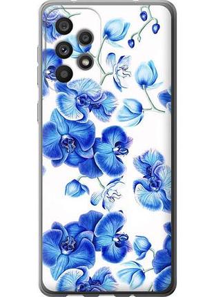 Чехол на samsung galaxy a73 a736b голубые орхидеи из силикона fch_0063974