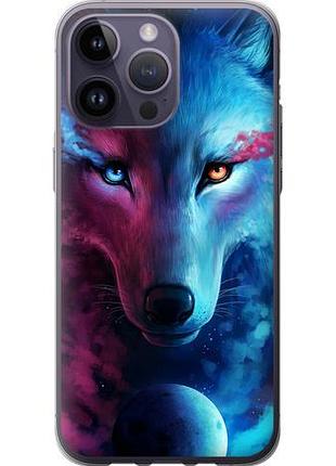 Чехол на iphone 14 pro max арт-волк из силикона fch_0005326