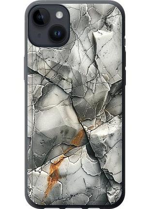 Чехол на iphone 14 plus серый мрамор из силикона fch_0136387