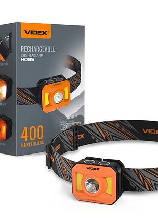 Налобный светодиодный фонарик videx vlf-h085-or 400lm 5000k
