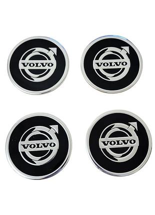 Наклейки на ковпачки, заглушки, наклейки на диски volvo вольво 60 мм чорні 4 шт