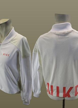 Стильна спортивна біла вітровка-бомбер nike з сіткою м розмір