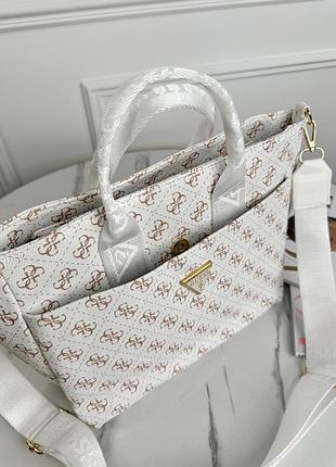 Городской кожаный шопер guess сумка для девушки через плечо брендовый женский шопер из кожи гесс