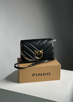 Жіноча класична сумка pinko для дівчини міська середня сумочка пінко брендова через плече із шкіри