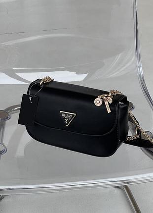 Міська шкіряна сумка guess брендова сумка для дівчини гесс жіноча класична сумочка з шкіри
