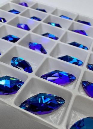 Пришивные лодочки стекло lux, цвет meridian blue , 7x15мм, 1шт