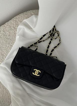 Кожаная женская сумочка chanel брендовая классическая сумка из кожи шанель деловая сумка для девушки через плечо