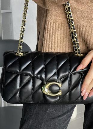 Жіноча сумочка ділова коуч брендова класична сумка із шкіри coach шкіряна сумка для дівчини через плече чорний