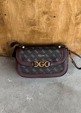 Міська шкіряна сумка guess брендова сумка для дівчини гесс жіноча класична сумочка з шкіри