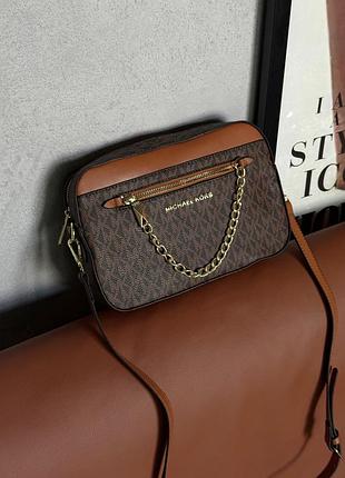 Маленька жіноча сумка крос боді michael kors міська крос боді зі шкіри для дівчини майкл корс брендова шкіряна сумочка через плече