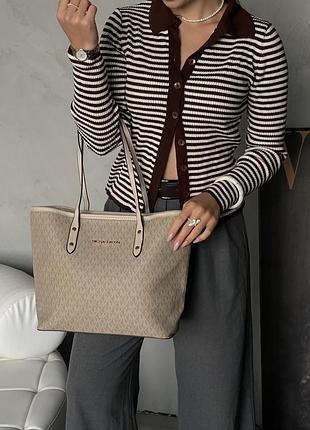 Кожаный женский шопер майкл корс городской брендовый шопер michael kors сумка для девушки через плечо мишель корс
