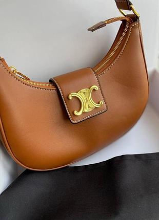 Женская багетная сумка celine городская сумочка багет кожаная селин брендовая для девушки через плечо