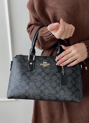 Женская сумочка деловая коуч брендовая классическая сумка из кожа coach кожаная сумка для девушки через плечо
