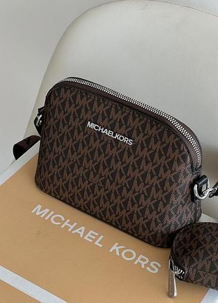 Кожаная женская сумка кросс боди michael kors городская сумка из кожи для девушки майкл корс брендовая сумочка через плечо