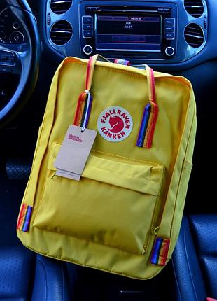 Рюкзак kanken classic yellow rainbow 16 литров портфель канкен класик желтый