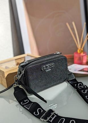 Брендовая сумка для девушки через плече городская кросс боди кожаная guess женская маленькая сумочка из кожи гесс