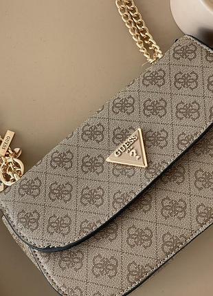 Міська шкіряна сумка guess жіноча класична сумочка з шкіри гесс брендова сумка для дівчини через плече