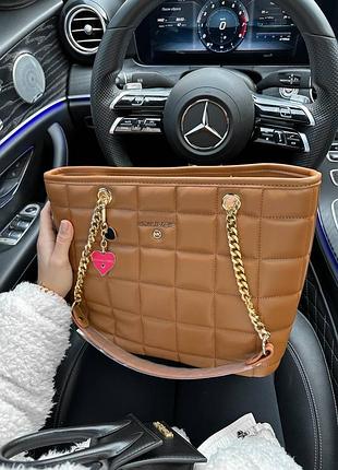 Кожаный брендовый шопер майкл корс городской женский шопер michael kors сумка для девушки на плече мишель корс шоколадный